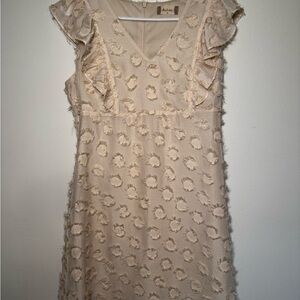 Altar'd State Cream Textured Midi Dress